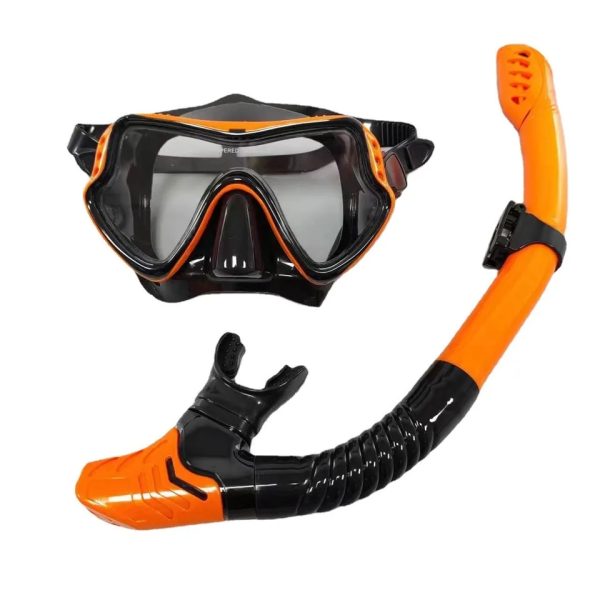 Orange-black-snorkeling-mask